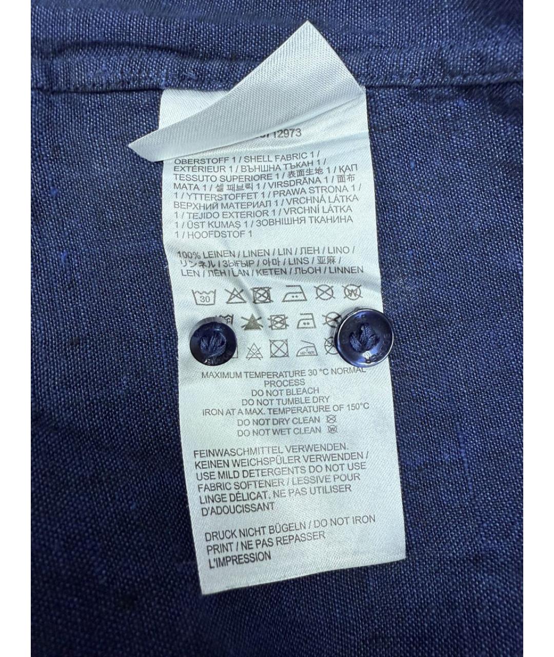 BOGNER Синяя льняная кэжуал рубашка, фото 6