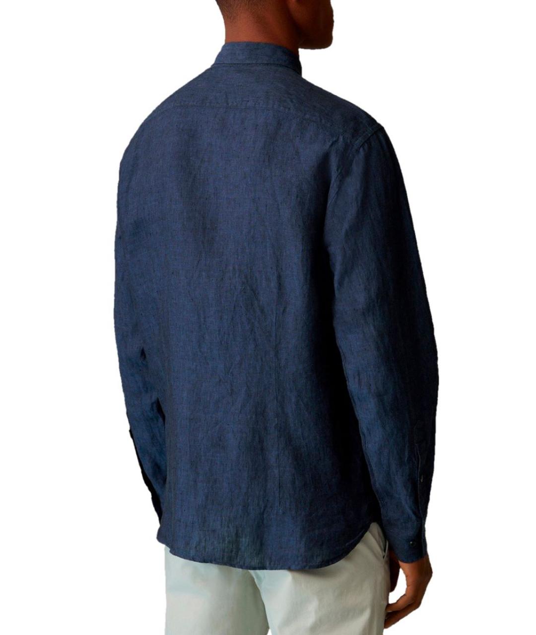 BOGNER Синяя льняная кэжуал рубашка, фото 9