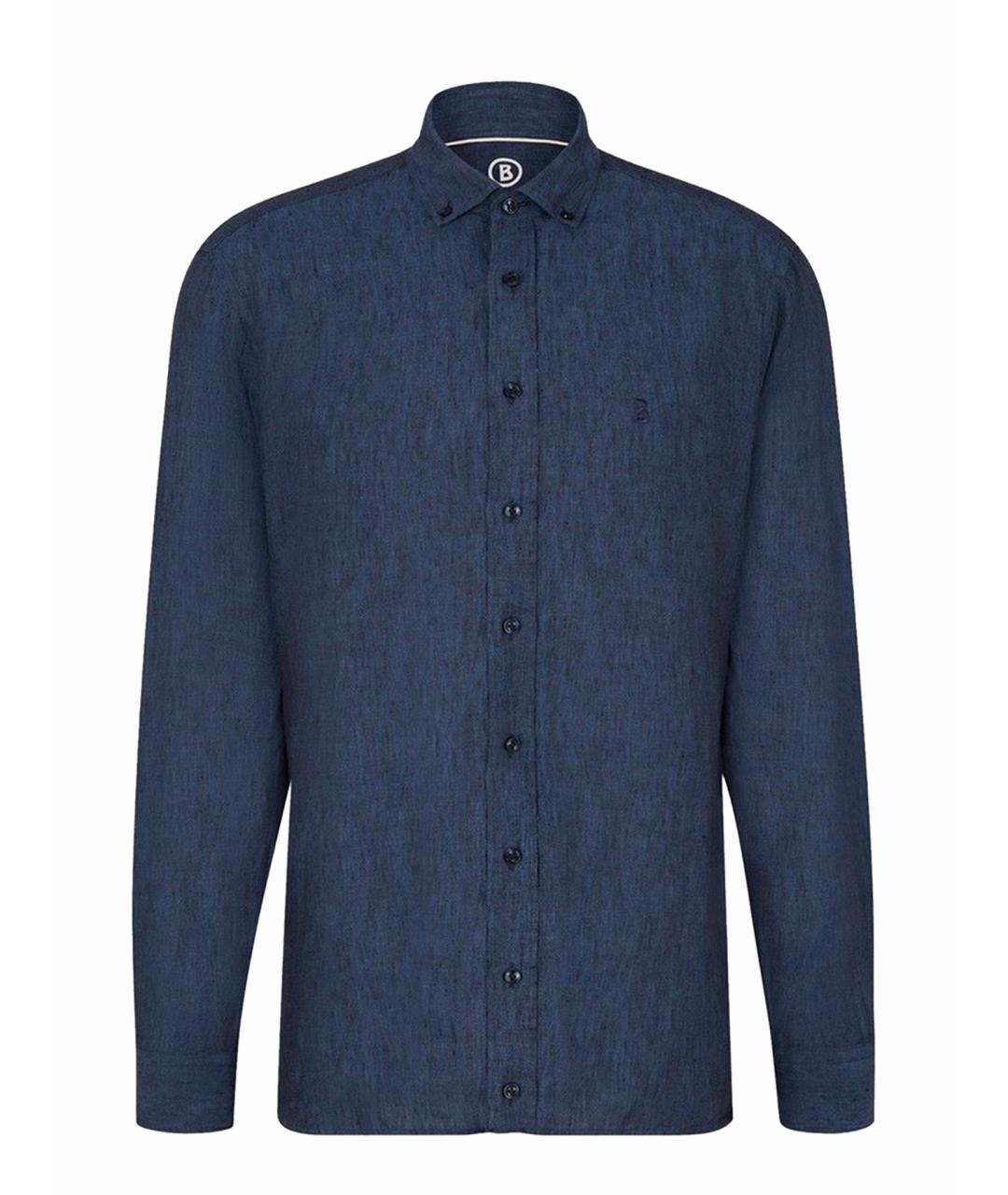 BOGNER Синяя льняная кэжуал рубашка, фото 1
