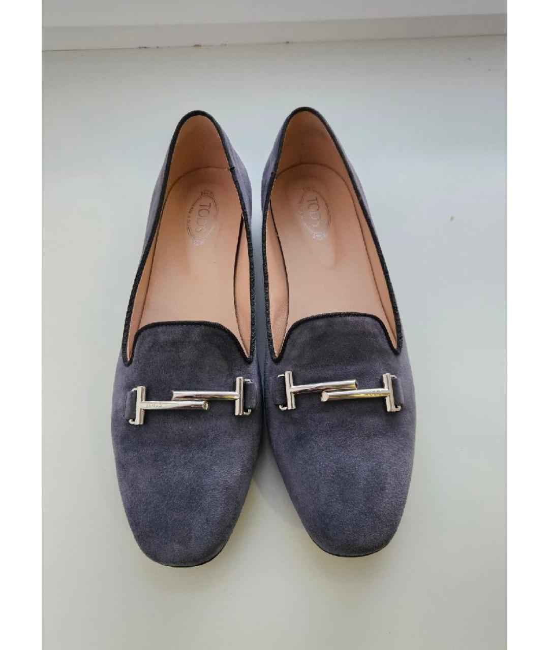 TOD'S Голубые замшевые лоферы, фото 2