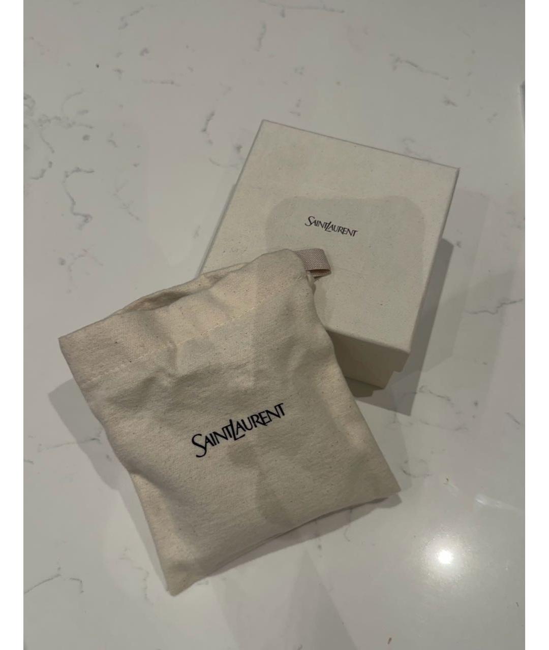 SAINT LAURENT Черный кожаный кошелек, фото 6