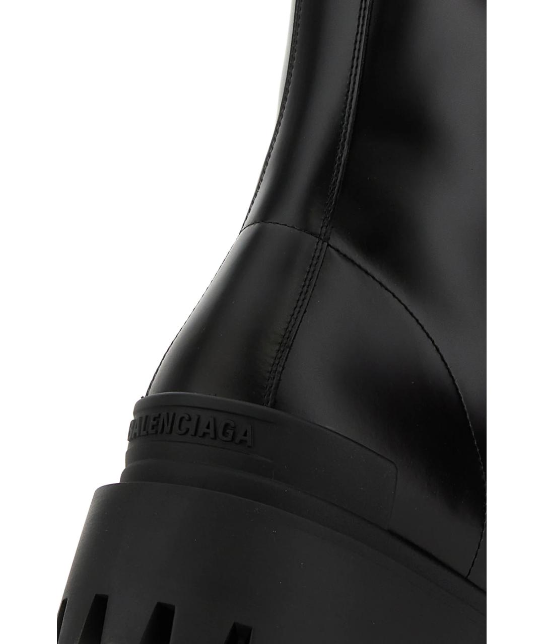 BALENCIAGA Черные кожаные высокие ботинки, фото 4