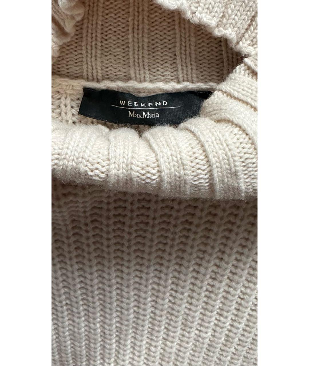 WEEKEND MAX MARA Белый шерстяной джемпер / свитер, фото 3