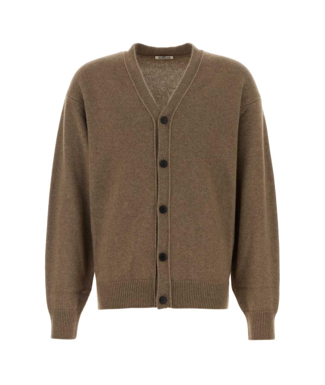 AURALEE Коричневый кашемировый кардиган, фото 1