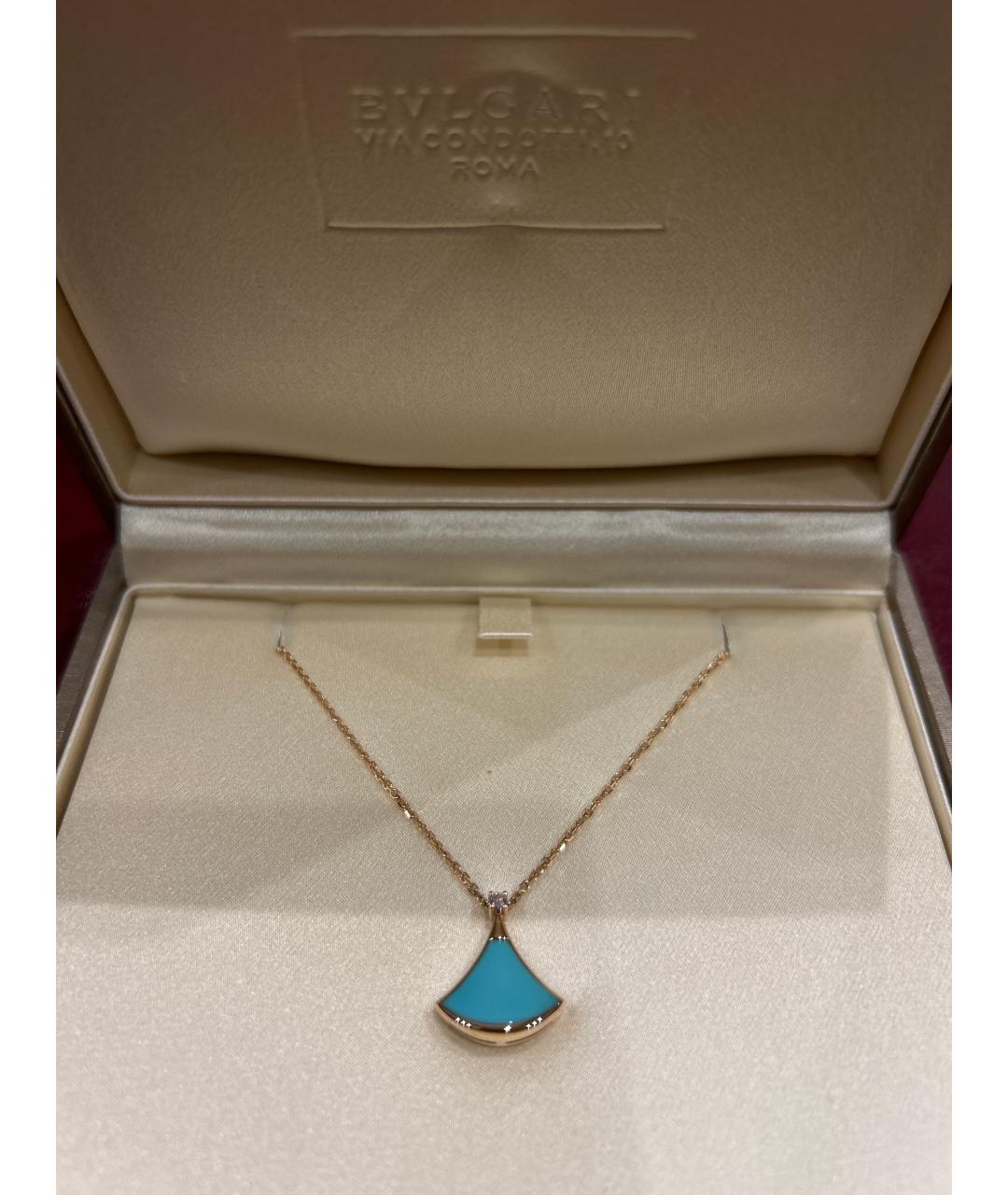 BVLGARI Бирюзовая подвеска из желтого золота, фото 3