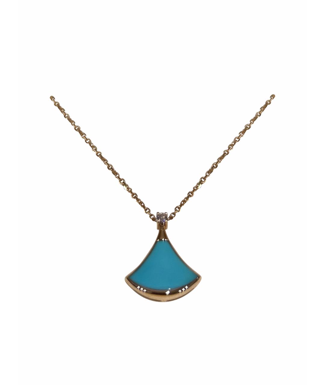 BVLGARI Бирюзовая подвеска из желтого золота, фото 1