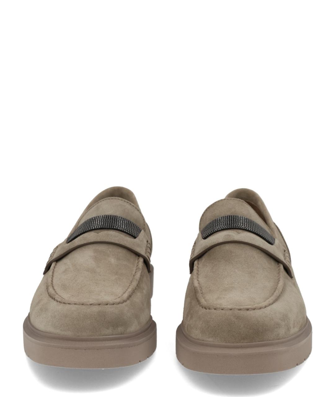 BRUNELLO CUCINELLI Бежевые кожаные лоферы, фото 3