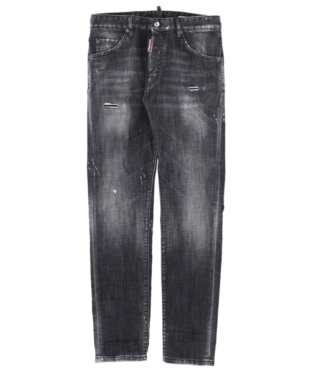 DSQUARED2 Черные хлопковые прямые джинсы, фото 1