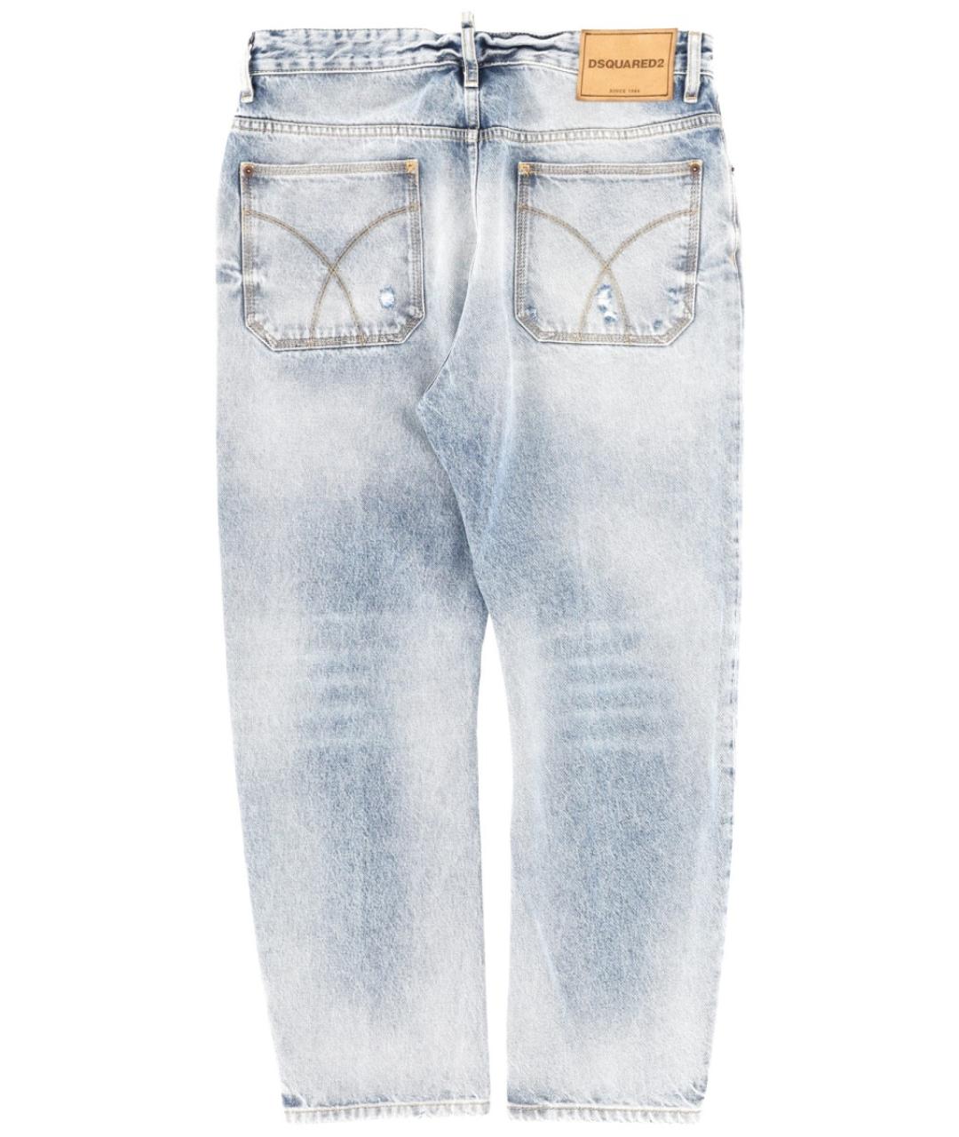 DSQUARED2 Голубые хлопковые прямые джинсы, фото 2