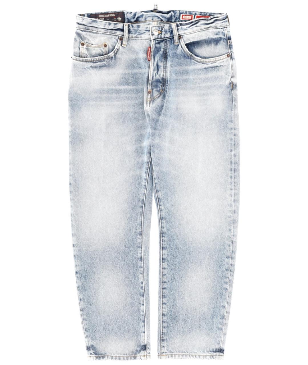 DSQUARED2 Голубые хлопковые прямые джинсы, фото 1