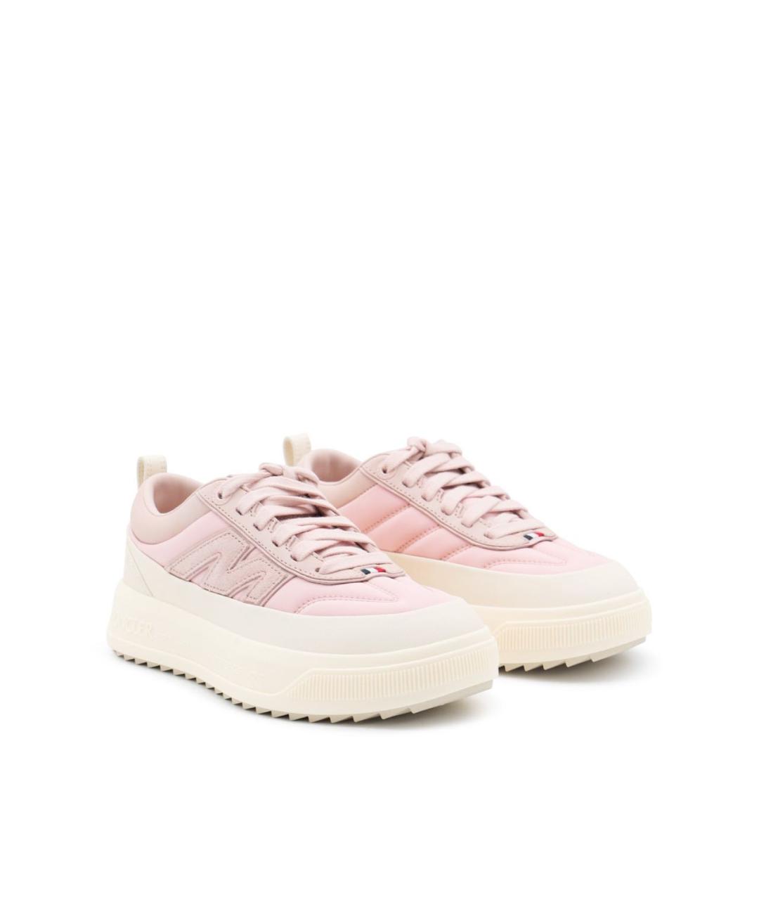 MONCLER Розовые текстильные кроссовки, фото 2