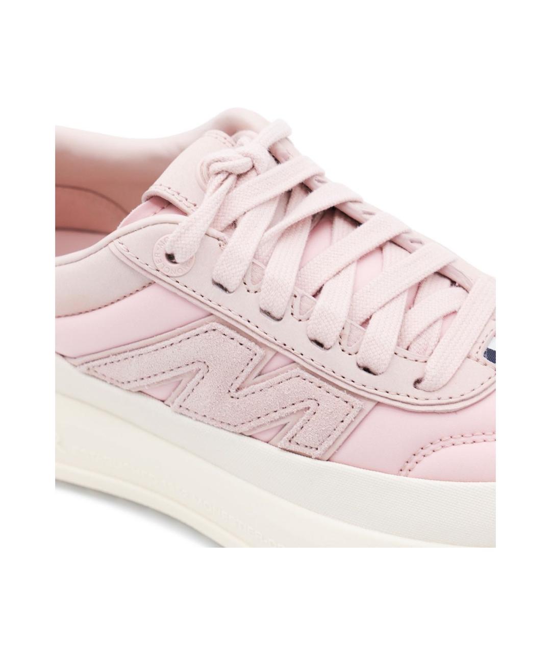 MONCLER Розовые текстильные кроссовки, фото 5