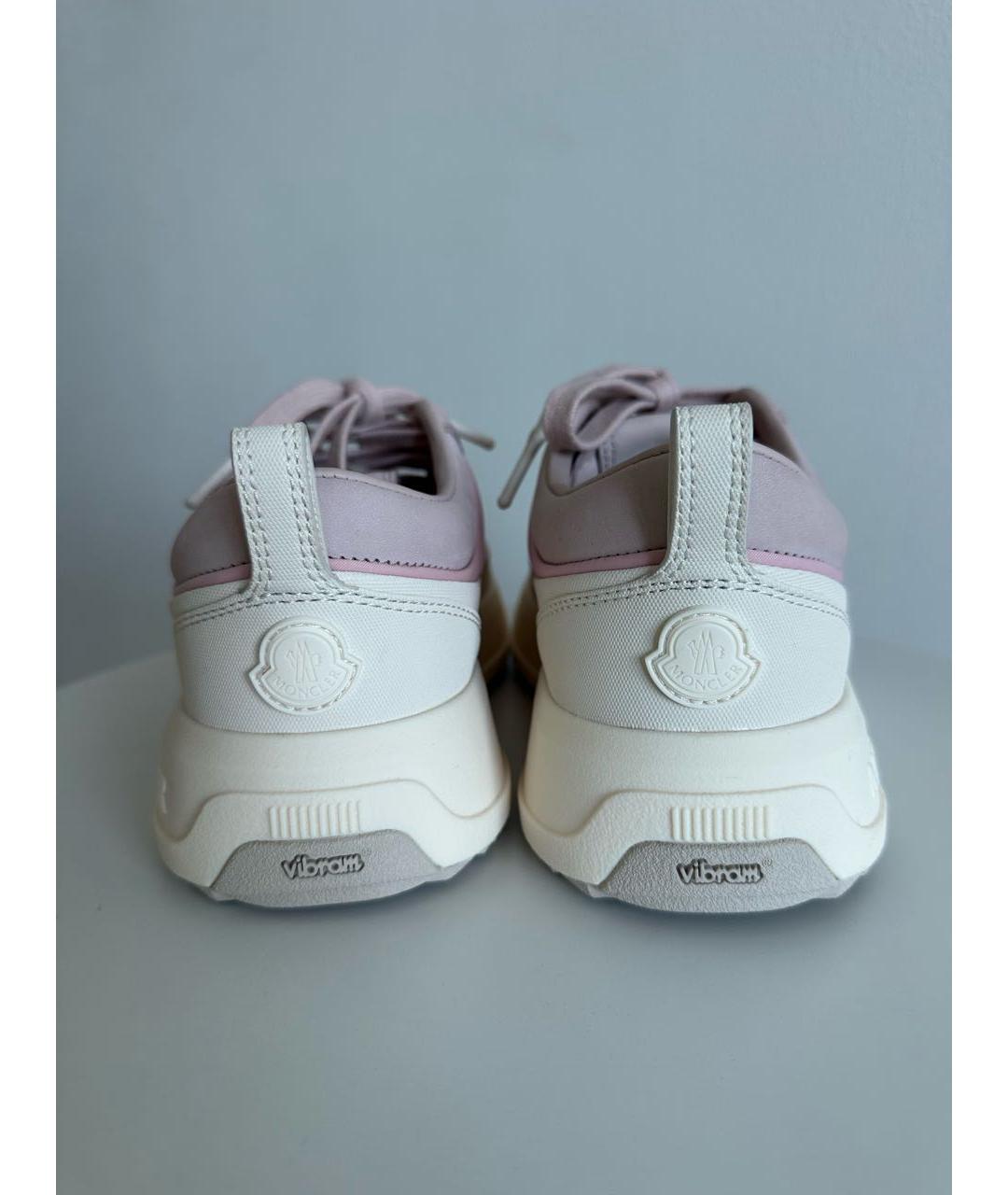 MONCLER Розовые текстильные кроссовки, фото 4