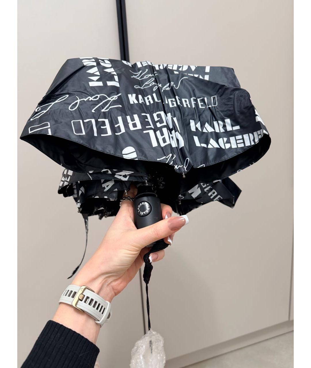 KARL LAGERFELD Черный зонт, фото 3