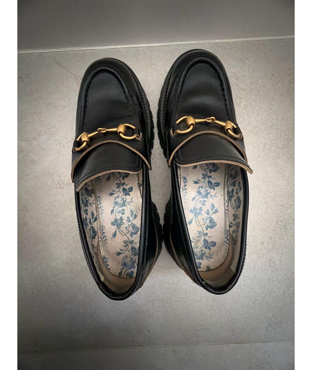 GUCCI Черные кожаные брогги и оксфорды, фото 3