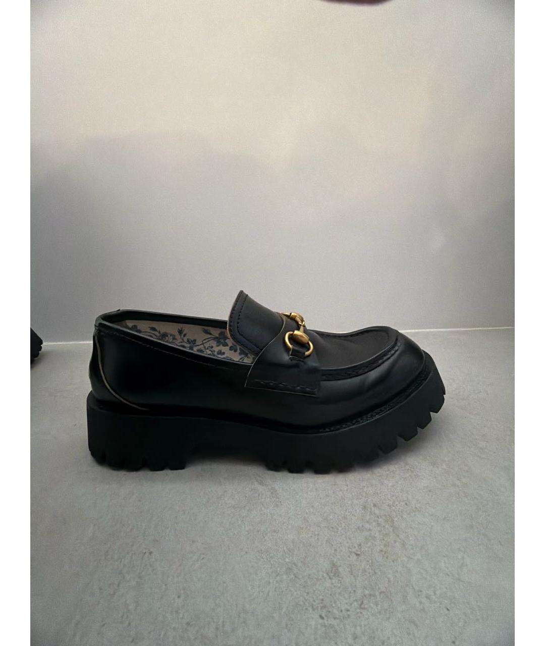 GUCCI Черные кожаные брогги и оксфорды, фото 8