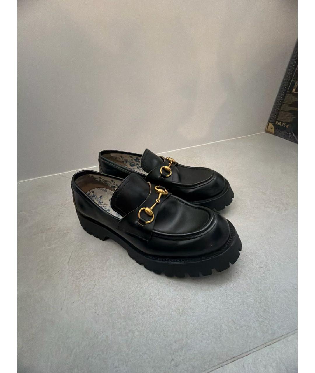 GUCCI Черные кожаные брогги и оксфорды, фото 6