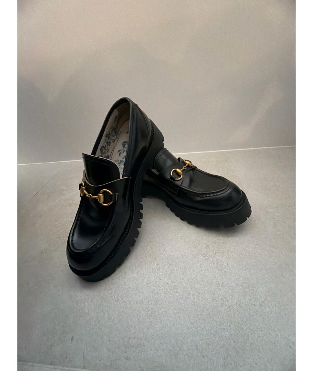 GUCCI Черные кожаные брогги и оксфорды, фото 5