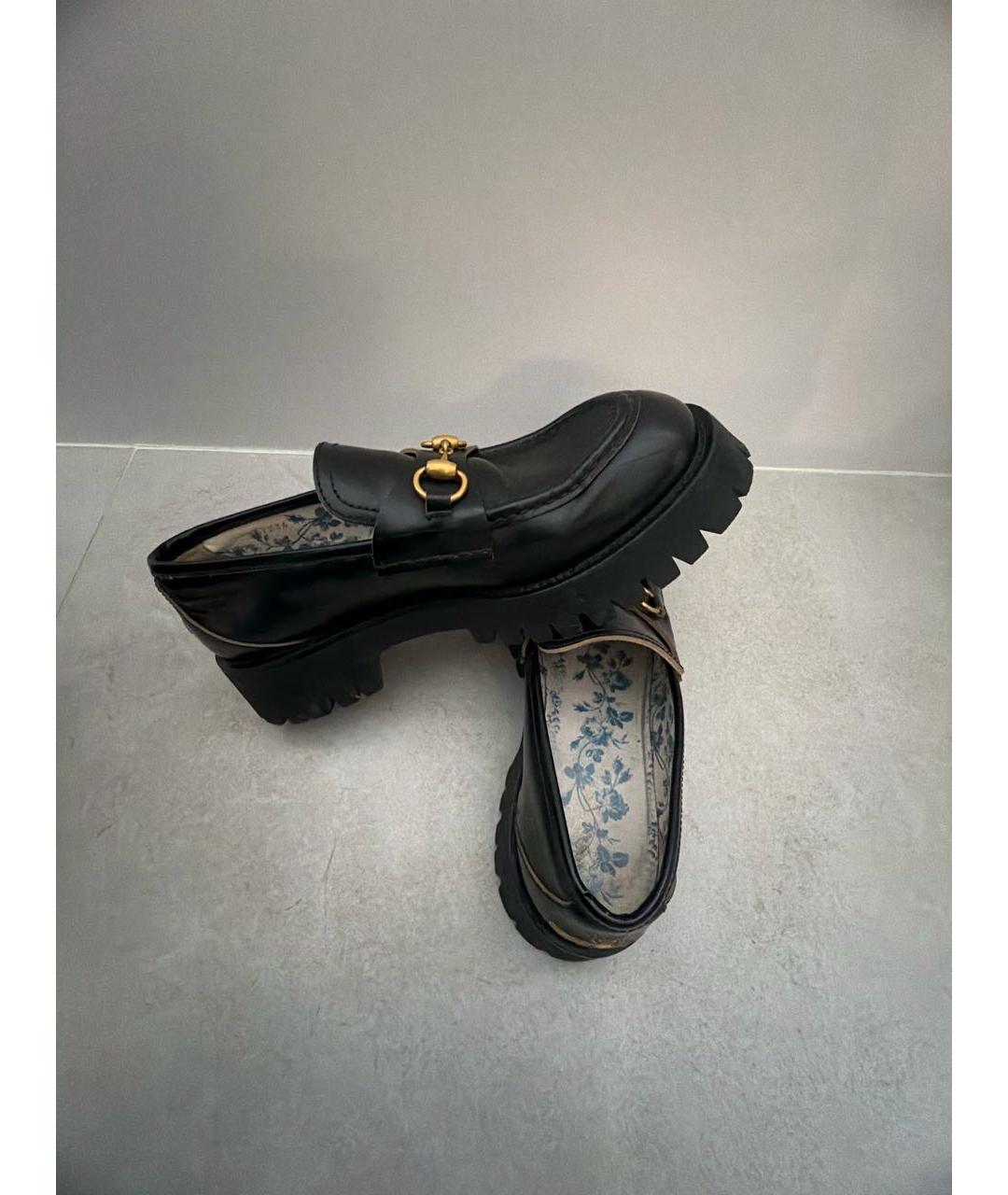 GUCCI Черные кожаные брогги и оксфорды, фото 7