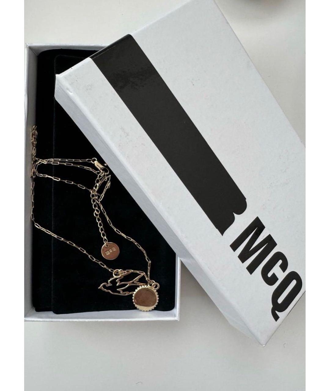 MCQ ALEXANDER MCQUEEN Золотая латунная подвеска, фото 5