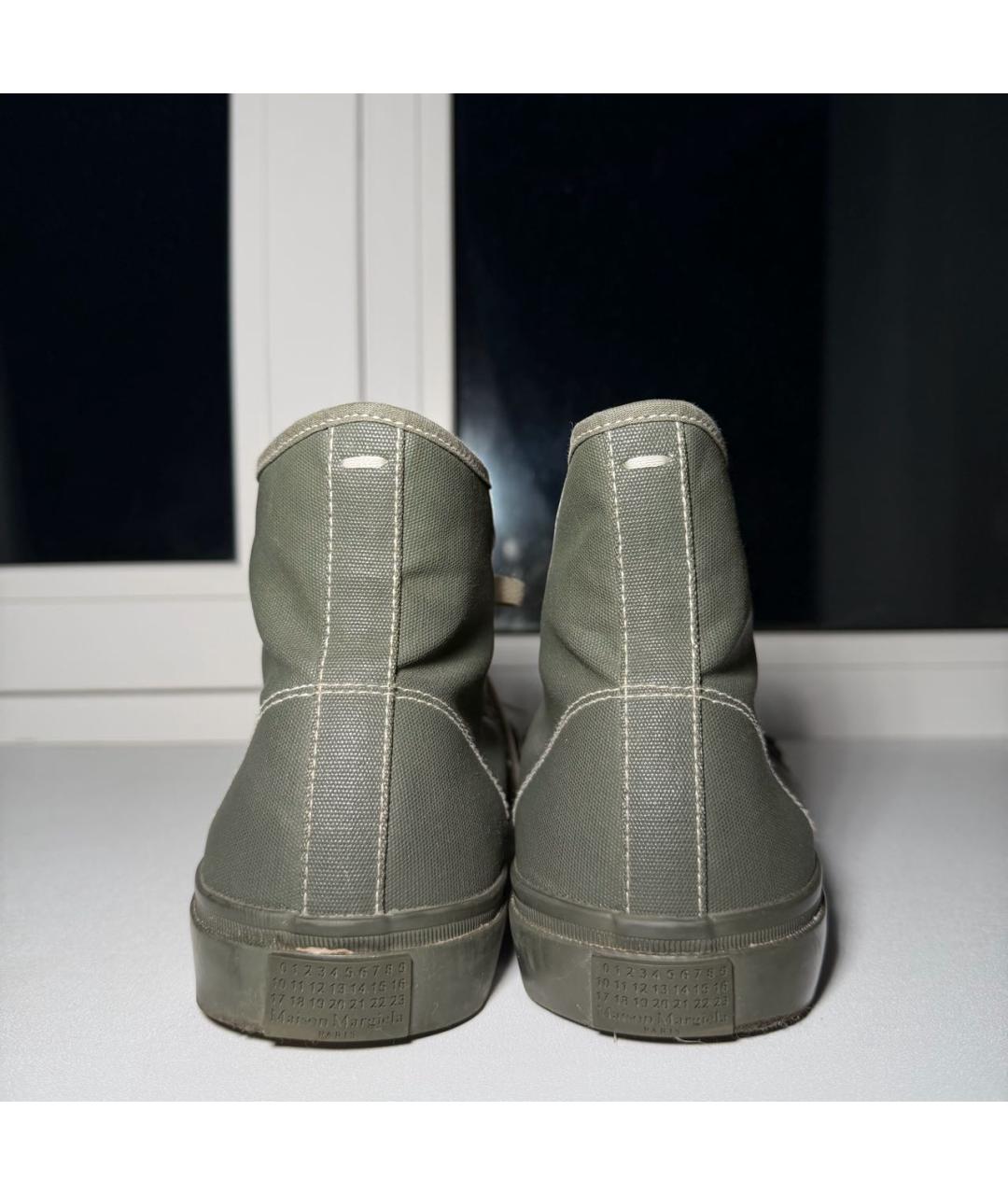 MAISON MARGIELA Хаки текстильные кеды, фото 4