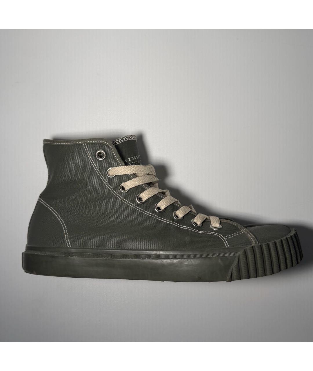MAISON MARGIELA Хаки текстильные кеды, фото 5