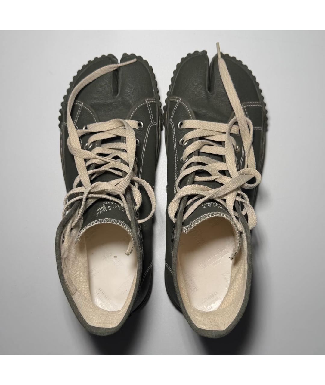 MAISON MARGIELA Хаки текстильные кеды, фото 3