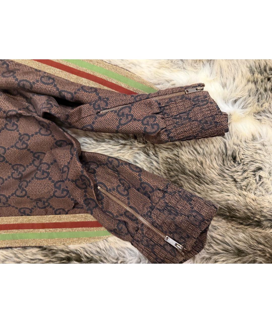 GUCCI Коричневые шелковые брюки узкие, фото 4