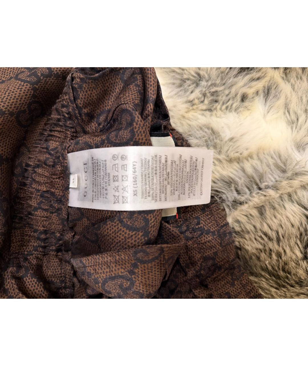 GUCCI Коричневые шелковые брюки узкие, фото 6