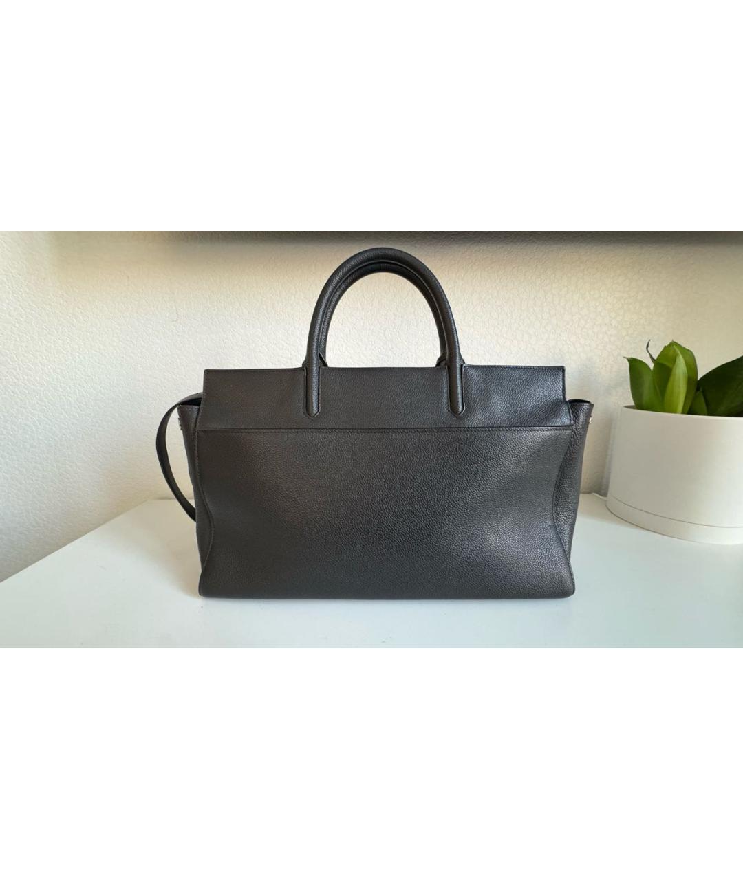 SAINT LAURENT Черная кожаная сумка через плечо, фото 2