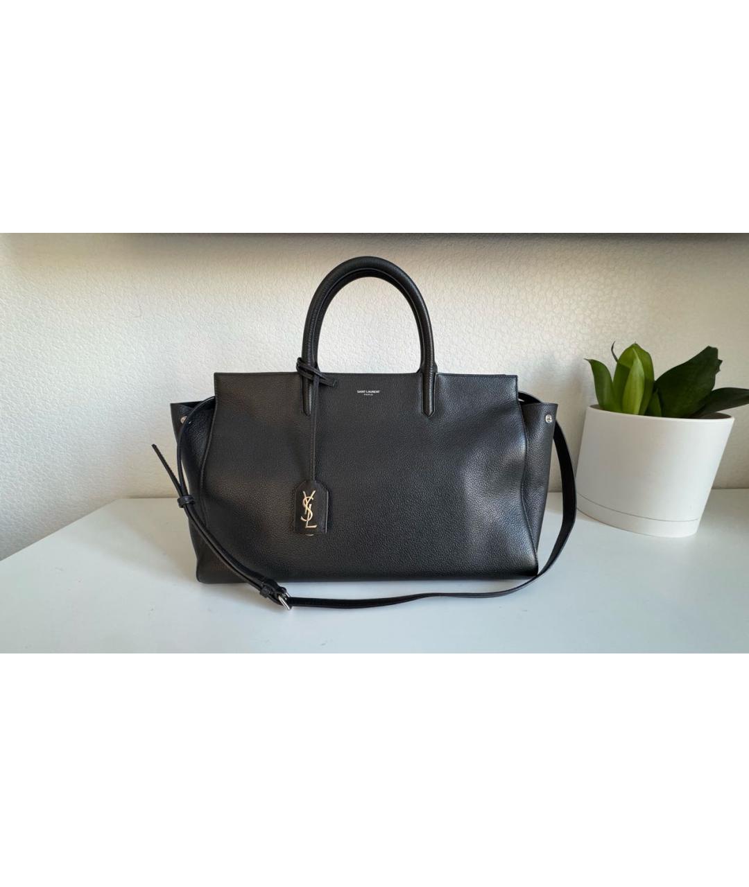 SAINT LAURENT Черная кожаная сумка через плечо, фото 8