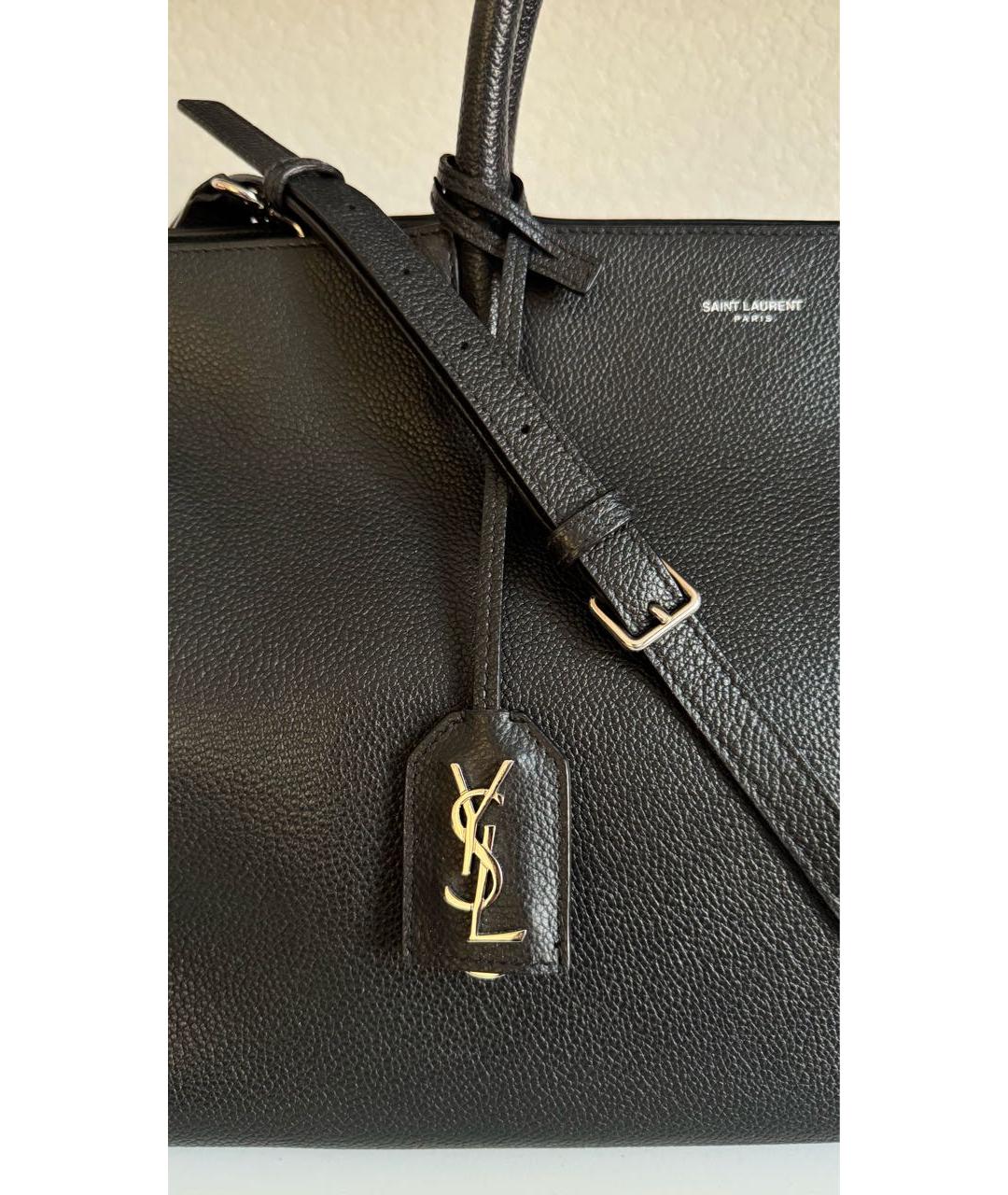 SAINT LAURENT Черная кожаная сумка через плечо, фото 5