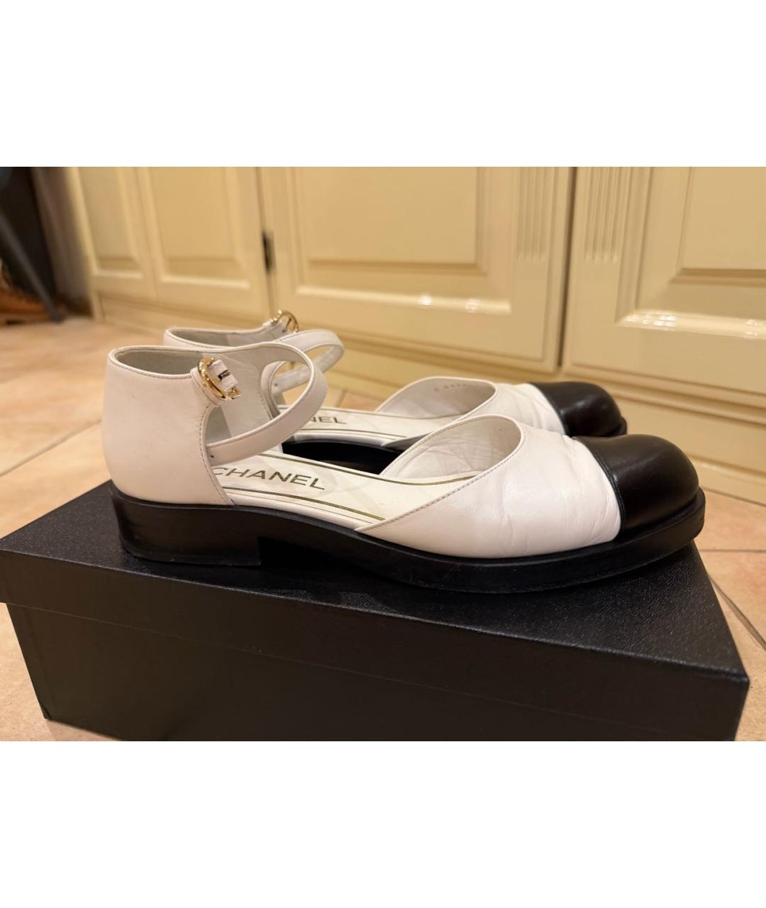 CHANEL Белые кожаные туфли, фото 3