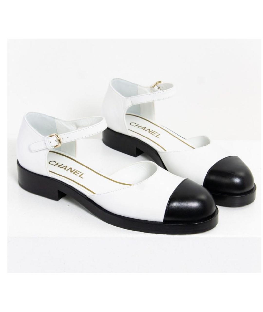 CHANEL Белые кожаные туфли, фото 2
