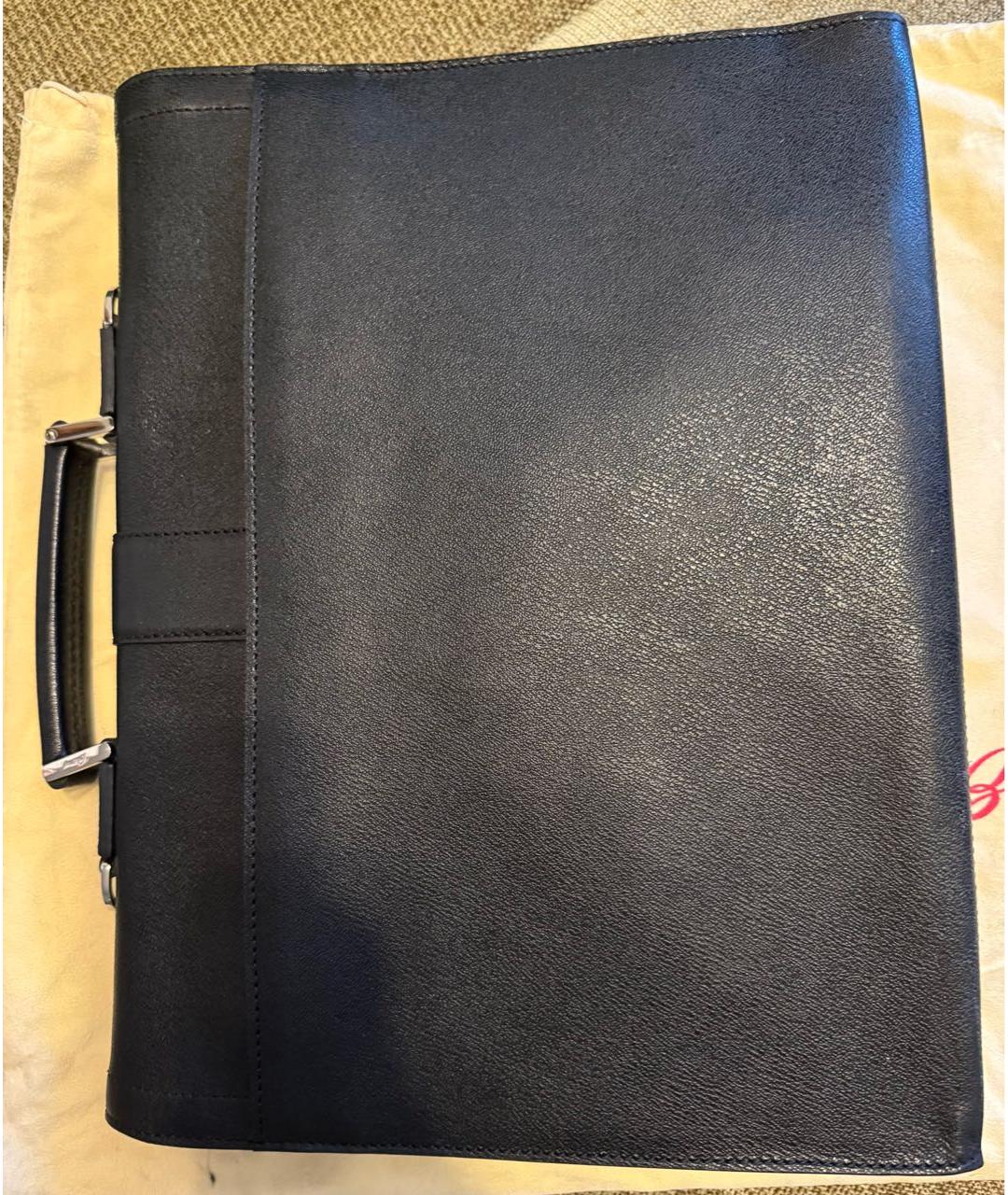 BRIONI Черный кожаный портфель, фото 2