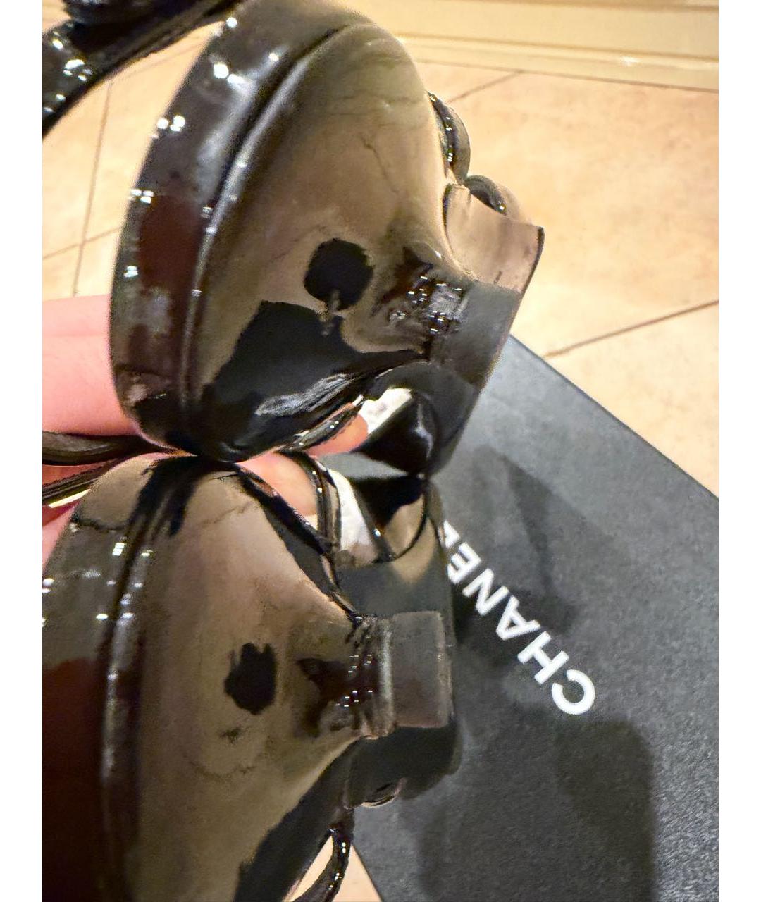 CHANEL Черные туфли из лакированной кожи, фото 7