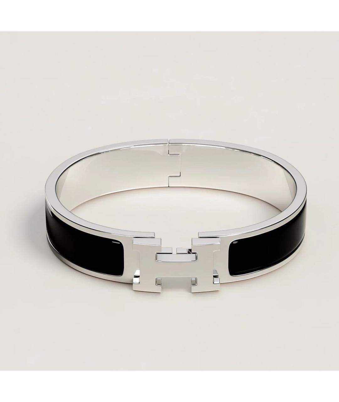 HERMES Черный металлический браслет, фото 6