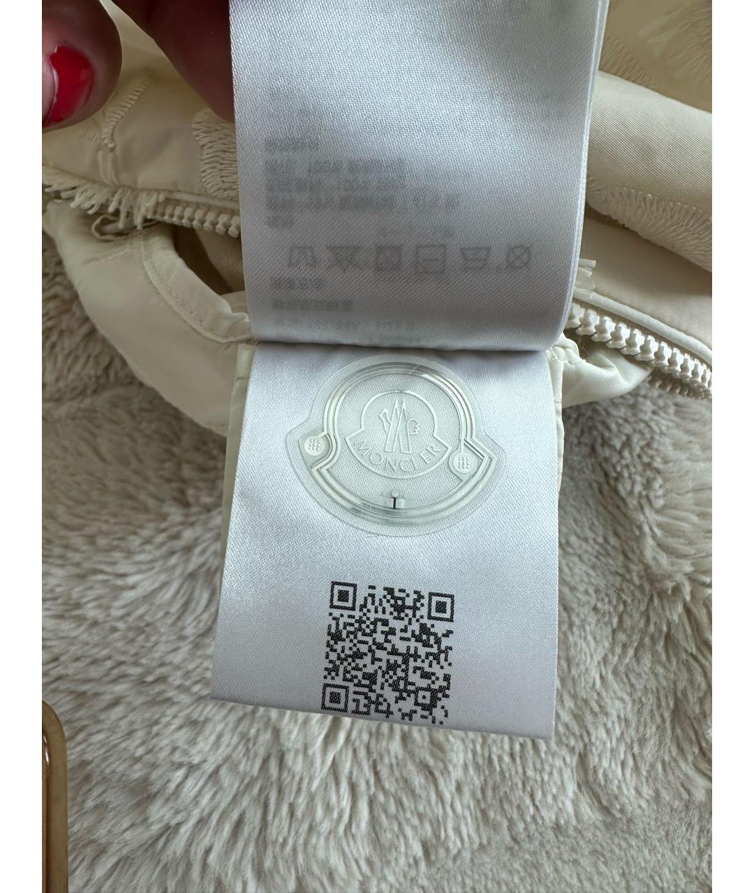 MONCLER Бежевая полиэстеровая куртка, фото 5