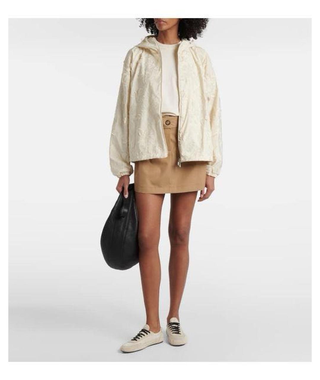 MONCLER Бежевая полиэстеровая куртка, фото 8