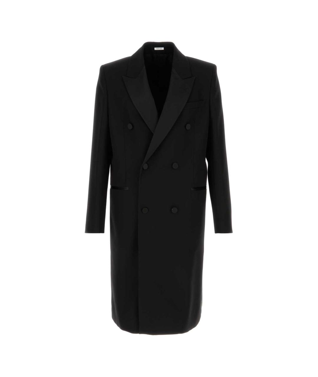 ALEXANDER MCQUEEN Черное шерстяное пальто, фото 1