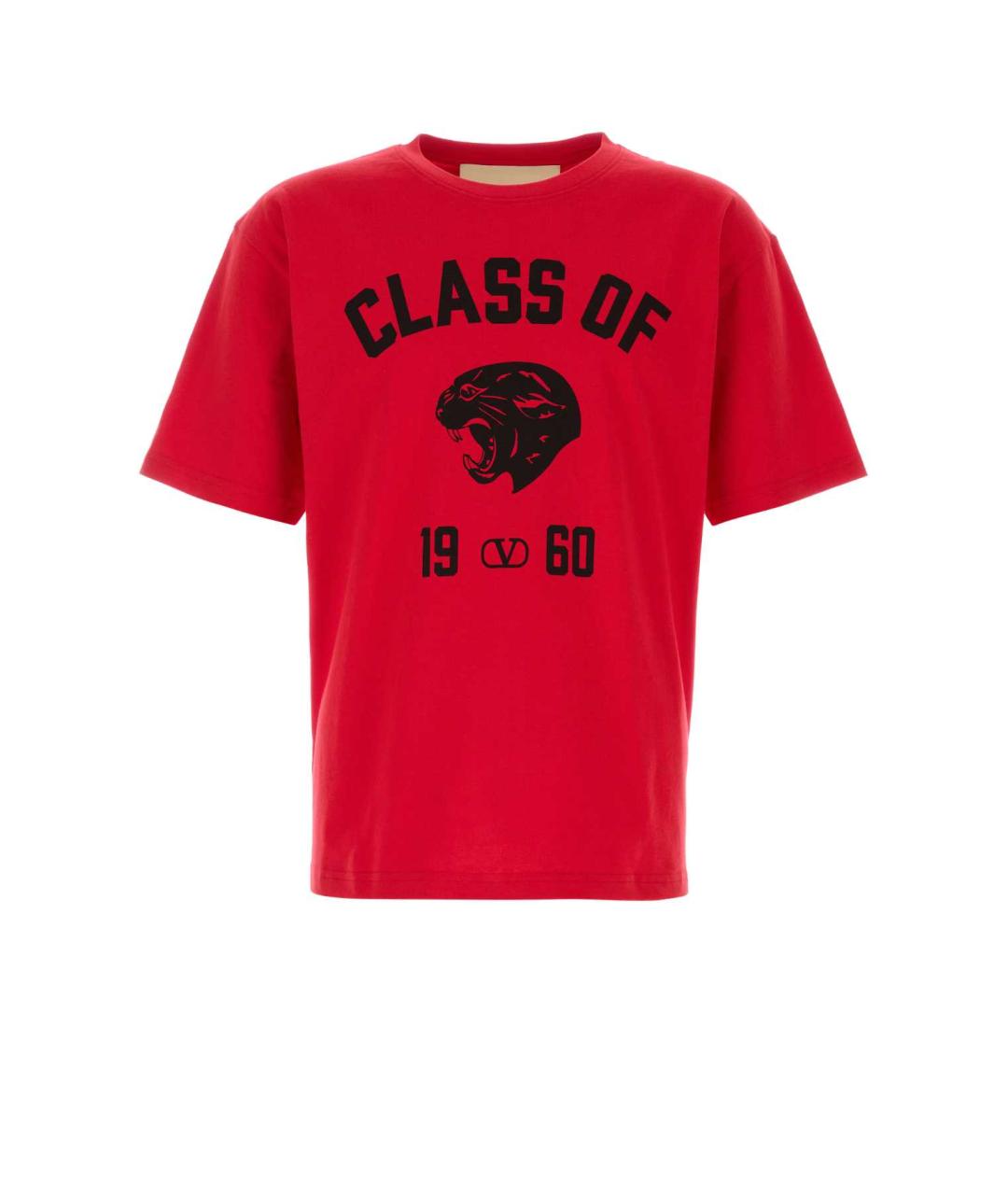 VALENTINO Красная хлопковая футболка, фото 1