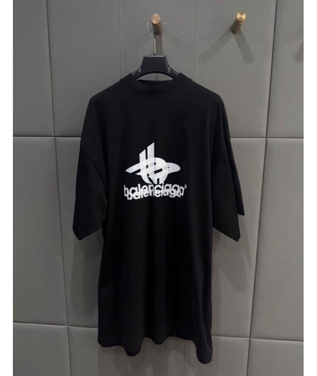 BALENCIAGA Черная хлопковая футболка, фото 9