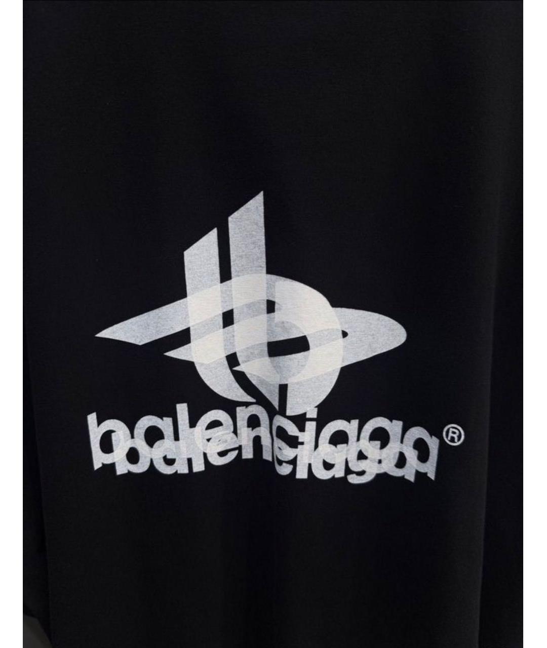 BALENCIAGA Черная хлопковая футболка, фото 3