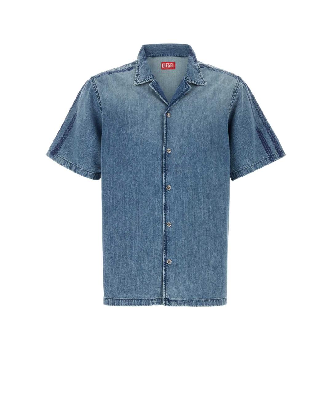 DIESEL Голубая хлопко-лиоцелловая кэжуал рубашка, фото 1