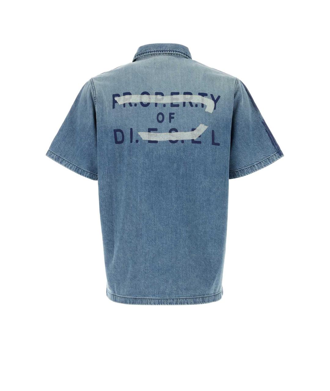 DIESEL Голубая хлопко-лиоцелловая кэжуал рубашка, фото 2