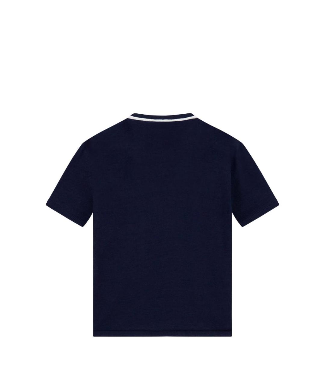 GIORGIO ARMANI Темно-синий льняной джемпер / свитер, фото 3