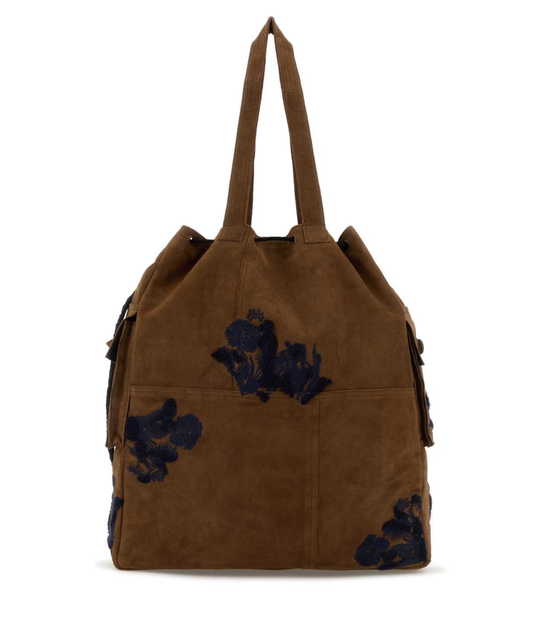 BAZISZT Коричневая замшевая сумка тоут, фото 1