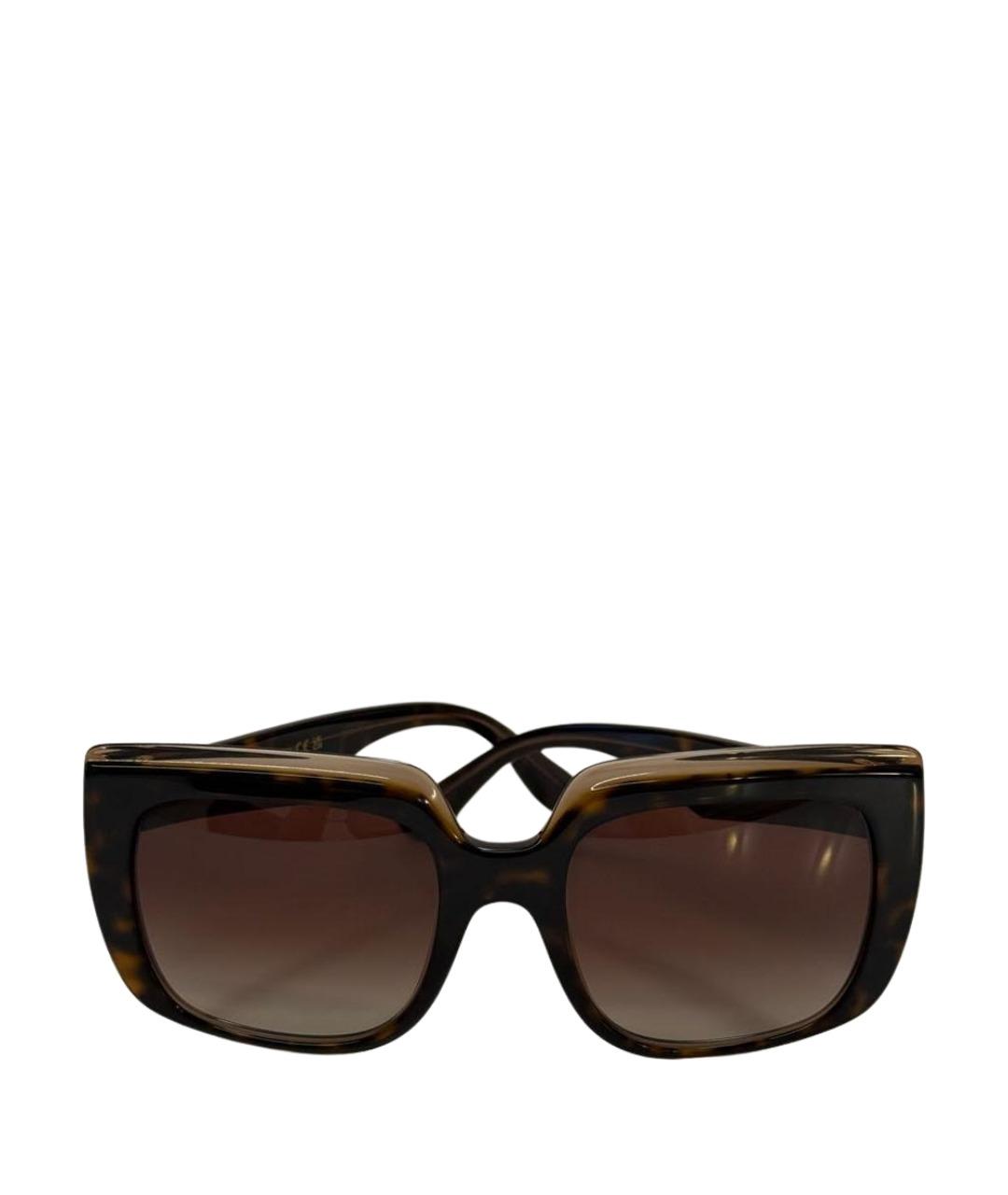 DOLCE&GABBANA Коричневые пластиковые солнцезащитные очки, фото 1