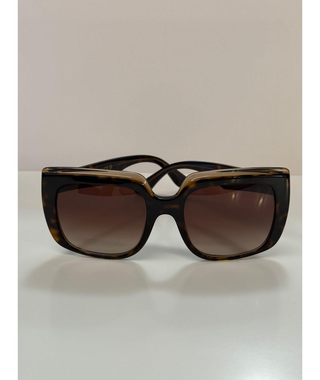 DOLCE&GABBANA Коричневые пластиковые солнцезащитные очки, фото 5