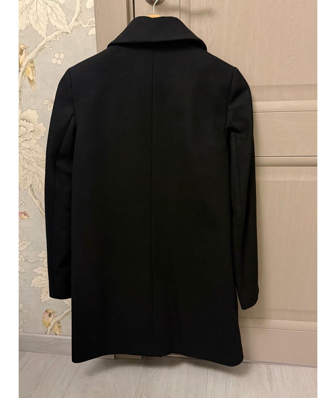 LOVE MOSCHINO Черное шерстяное пальто, фото 2